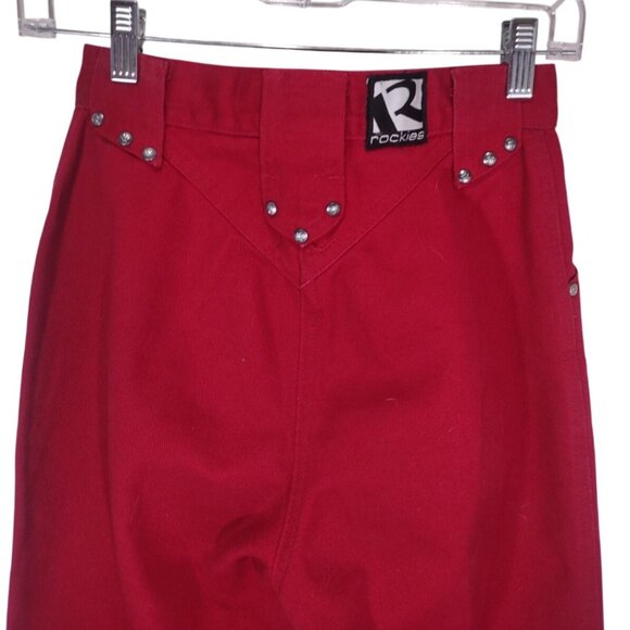 Rockies Jeans Womens 25x33 Rockies Red Denim High Rise Vintage 80s Yoked Studded - Picture 5 of 6